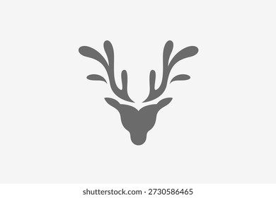 Logotipo minimalista único de la cabeza del ciervo 