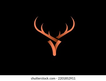 Logo de Stag horn con estilo sencillo