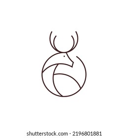 Stag Icon Logo Design Illustration Template