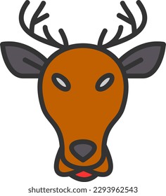 Stag Line Filled Vector Icon Design