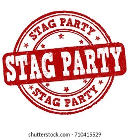 Stag party grunge rubber stamp on white background, vector illustration