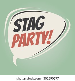 stag party retro speech balloon