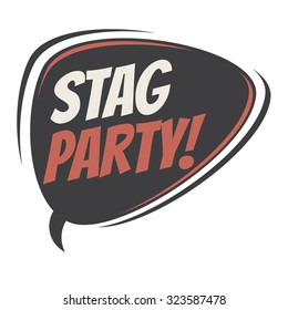 stag party retro speech bubble