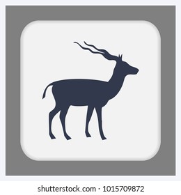 Stag silhouette, Deer vector illustration. Flat design style.