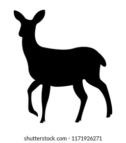 
Stag silhouette on white background
