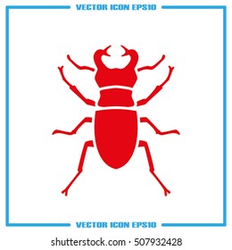 stag-beetle icon vector EPS 10, abstract sign flat design,  illustration modern isolated badge for website or app - stock info graphics