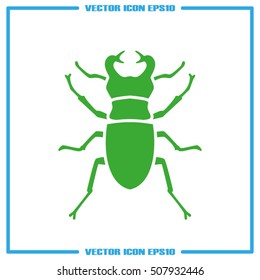 stag-beetle icon vector EPS 10, abstract sign flat design,  illustration modern isolated badge for website or app - stock info graphics
