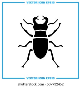stag-beetle icon vector EPS 10, abstract sign flat design,  illustration modern isolated badge for website or app - stock info graphics