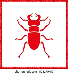 stag-beetle icon vector EPS 10, abstract sign flat design,  illustration modern isolated badge for website or app - stock info graphics