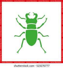 stag-beetle icon vector EPS 10, abstract sign flat design,  illustration modern isolated badge for website or app - stock info graphics