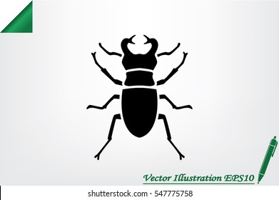 stag-beetle icon vector EPS 10, abstract sign flat design,  illustration modern isolated badge for website or app - stock info graphics.