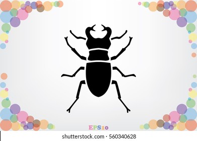 stag-beetle icon vector EPS 10, abstract sign flat design,  illustration modern isolated badge for website or app - stock info graphics.