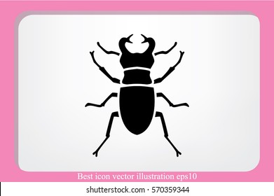 stag-beetle icon vector EPS 10, abstract sign flat design,  illustration modern isolated badge for website or app - stock info graphics