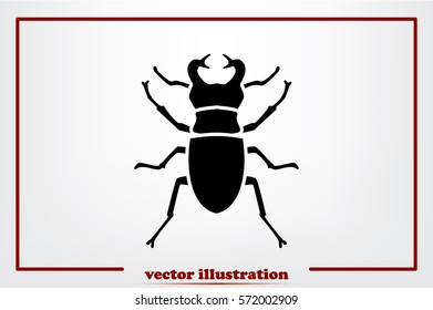 stag-beetle icon vector EPS 10, abstract sign flat design,  illustration modern isolated badge for website or app - stock info graphics.