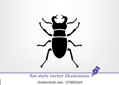 stag-beetle icon vector EPS 10, abstract sign flat design,  illustration modern isolated badge for website or app - stock info graphics.