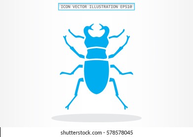 stag-beetle icon vector EPS 10, abstract sign flat design,  illustration modern isolated badge for website or app - stock info graphics.