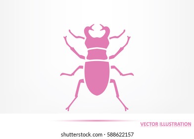 stag-beetle icon vector EPS 10, abstract sign flat design,  illustration modern isolated badge for website or app - stock info graphics