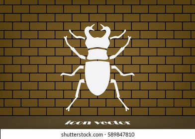 stag-beetle icon vector EPS 10, abstract sign flat design,  illustration modern isolated badge for website or app - stock info graphics