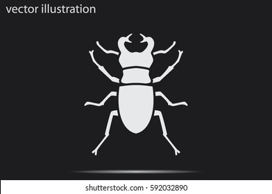 stag-beetle icon vector EPS 10, abstract sign flat design,  illustration modern isolated badge for website or app - stock info graphics
