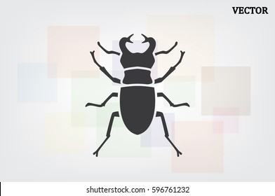 stag-beetle icon vector EPS 10, abstract sign flat design,  illustration modern isolated badge for website or app - stock info graphics