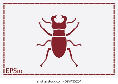 stag-beetle icon vector EPS 10, abstract sign flat design,  illustration modern isolated badge for website or app - stock info graphics.