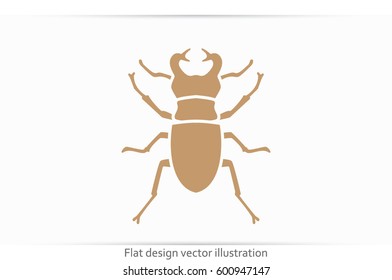 stag-beetle icon vector EPS 10, abstract sign flat design,  illustration modern isolated badge for website or app - stock info graphics