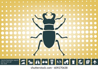 stag-beetle icon vector EPS 10, abstract sign flat design,  illustration modern isolated badge for website or app - stock info graphics