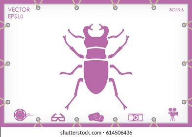 stag-beetle icon vector EPS 10, abstract sign flat design,  illustration modern isolated badge for website or app - stock info graphics