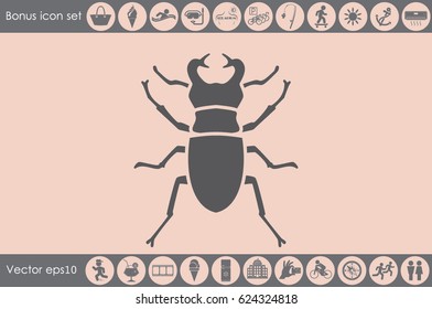 stag-beetle icon vector EPS 10, abstract sign flat design,  illustration modern isolated badge for website or app - stock info graphics
