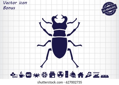 stag-beetle icon vector EPS 10, abstract sign flat design,  illustration modern isolated badge for website or app - stock info graphics