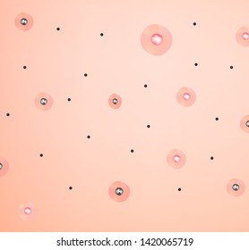 Stage 2 of development of acne. Inflamed skin with scars, acne and pimples. The texture of inflamed skin, and acne and pimples. Infographics. Vector illustration.