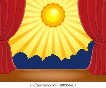 Stage with abstract sun 1 - eps10 vector illustration.