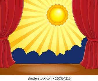 Stage with abstract sun 2 - eps10 vector illustration.