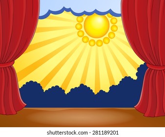 Stage with abstract sun 5 - eps10 vector illustration.