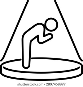 Stage act drama performance icon illustration under spotlight
