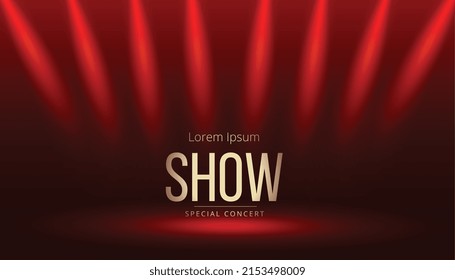 stage background with red focus lights