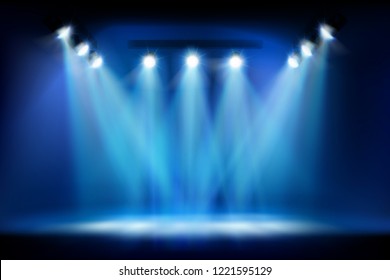 Stage Before Show Place Exhibition Illuminated Stock Vector (Royalty ...