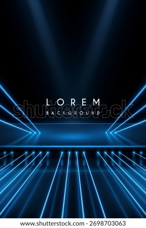 Stage with blue light effects