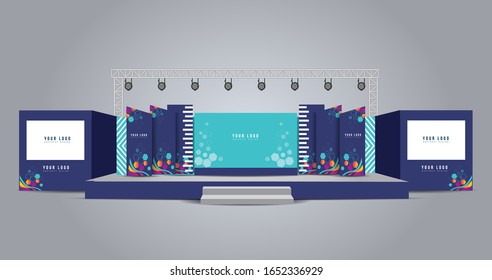 Stage for business conferences, corporate projects presentations, shareholders event or meeting with slides on projection screens.  - Shutterstock ID 1652336929