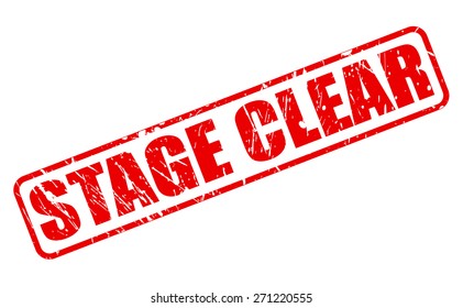 Stage clear red stamp text on white