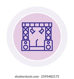 Stage color circle icon, vector, pixel perfect, illustrator file 