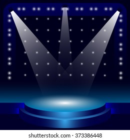 The stage for the concert as a vector illustration. Background to the creation of an artist posters.