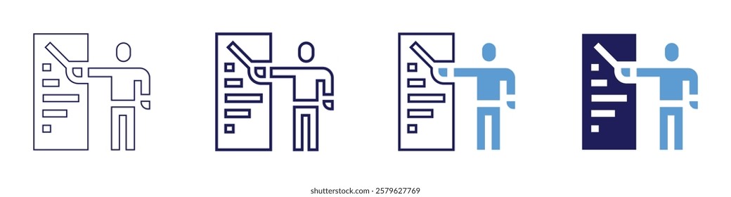 Stage confidence building icon in 4 different styles. Thin Line, Line, Bold Line, Duotone. Duotone style. Editable stroke.