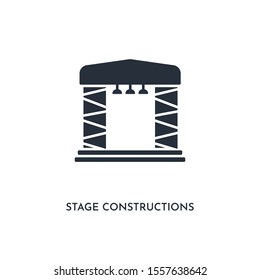stage constructions icon. simple element illustration. isolated trendy filled stage constructions icon on white background. can be used for web, mobile, ui.