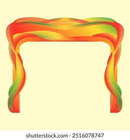 Stage cover design, wavy entrance gate event gradient reggae color pop up music vestival party frame editable