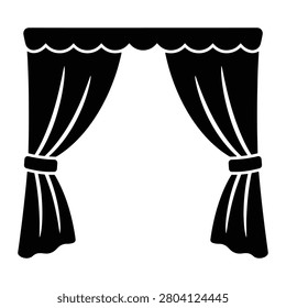 Stage Curtain Clean Line Art Icon Design Collection