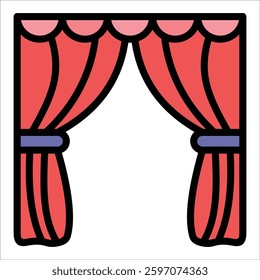 Stage Curtain Icon Element For Design
