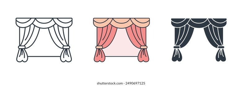 Stage Curtain icon theme symbol vector illustration isolated on white background