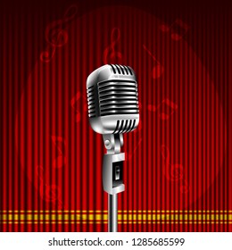 Stage curtain with Microphone