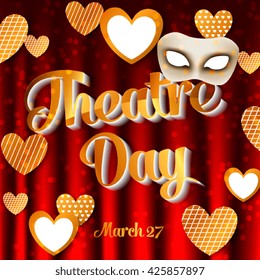 Stage curtain. Performance and event, ceremony and show, vector illustration